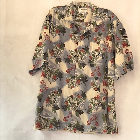 Colombia Tropical Hawaiian Island Print Shirt - Picture 1 of 10